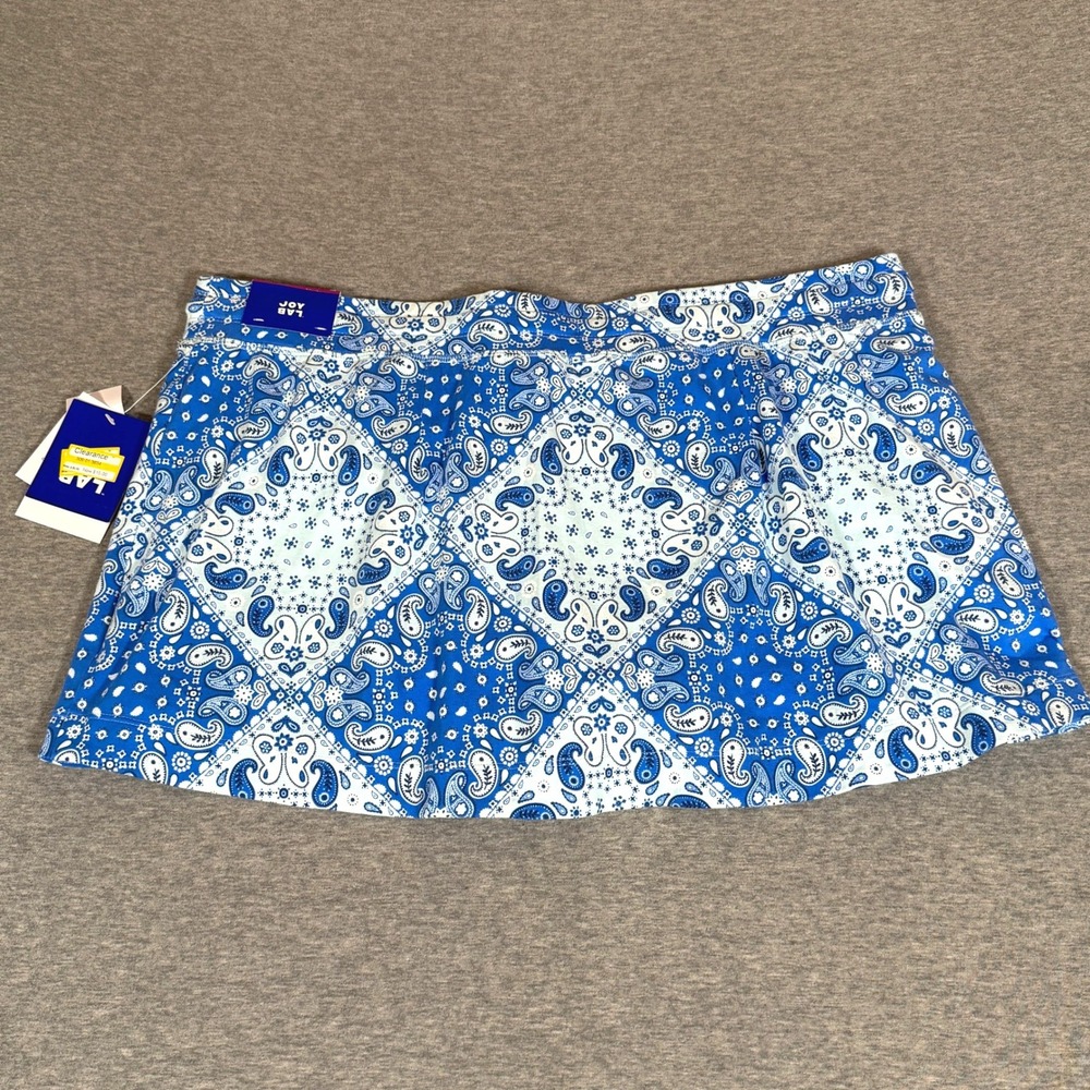 Joy Lab Blue Bandana Paisley Mid-Rise Skort XXL New With Tags